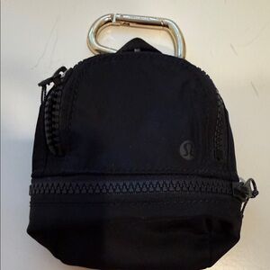 Lululemon Black Mini Backpack bag charm. EUC